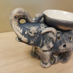 Grey Elephant Oil Burner (approx.12.5x10x7cm)