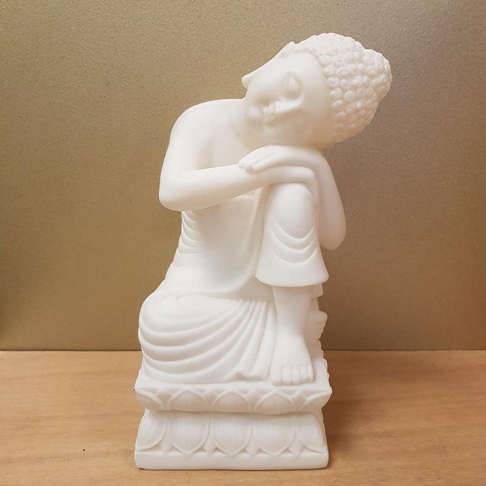 White Resting Buddha (approx 26x12x12cm)