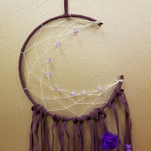 Purple Crescent Moon Dreamcatcher