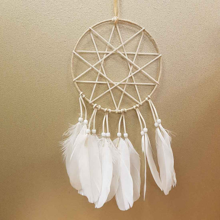 Cream and White Star Dreamcatcher