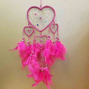 Fuschia Pink Hearts Dreamcatcher
