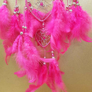 Fuschia Pink Hearts Dreamcatcher
