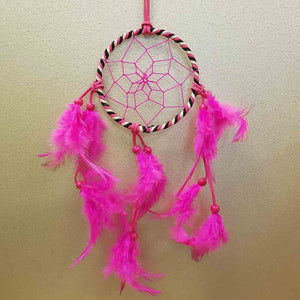 Pink Suede Dreamcatcher (10cm hoop)