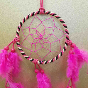 Pink Suede Dreamcatcher (10cm hoop)