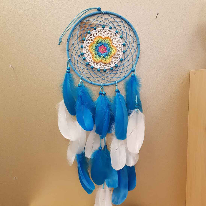 Blue Dream Catcher with Crocheted Centre (approx. 20cm)