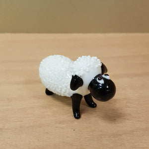 Blk & Wh Sheep Glass