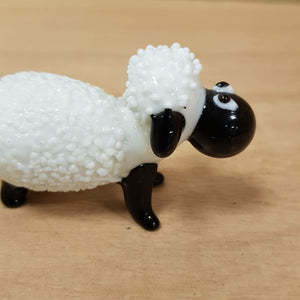 Blk & Wh Sheep Glass