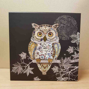 Foiled Owl Box. (approx. 20x20x11.5cm)