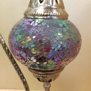 Pink Tones Turkish Swan Neck Style Mosaic Lamp. (approx. 37cm)