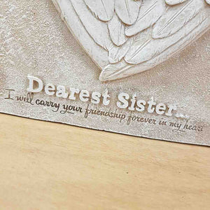 Dearest Sister Angel Wings Plaque (approx. 16x16x3cm)