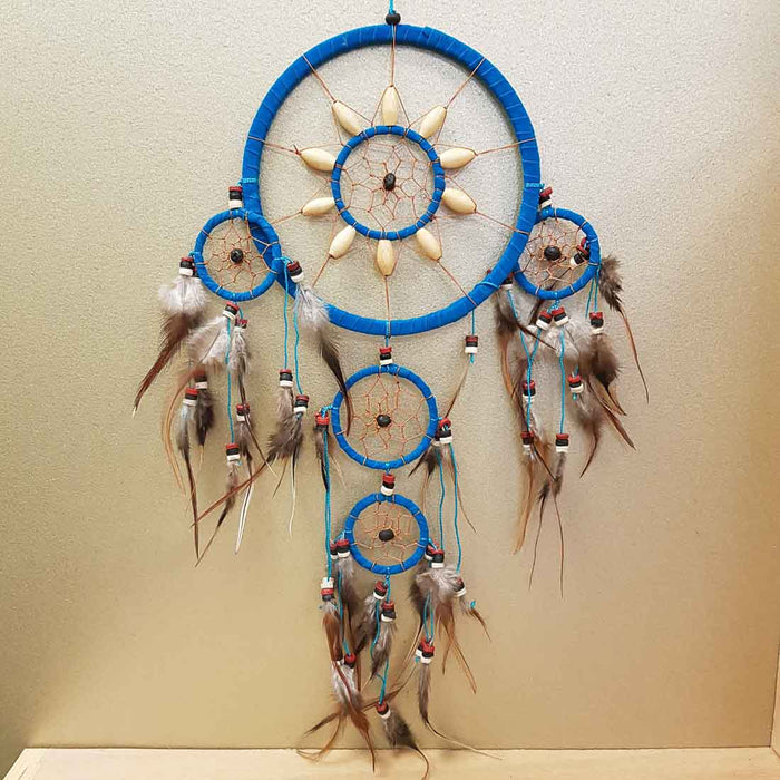 Turquoise Dream Catcher with Wooden Beads (approx. 16cm)