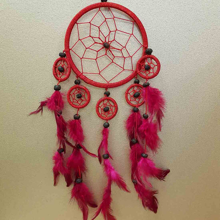 Red Dream Catcher 6 Circles (approx. 12cm diameter)