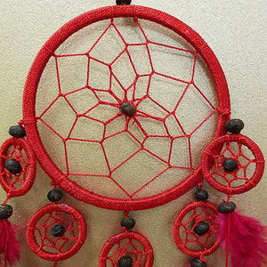 Red Dream Catcher 6 Circles (approx. 12cm diameter)