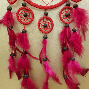 Red Dream Catcher 6 Circles (approx. 12cm diameter)