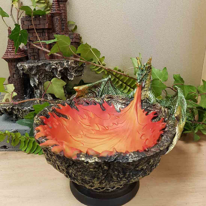 Green Dragon Fire Bowl (approx. 15x18x22cm)