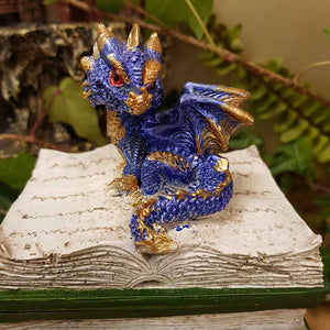 Blue Dragon Spellbook Trinket Box (approx. 9x5x5cm)