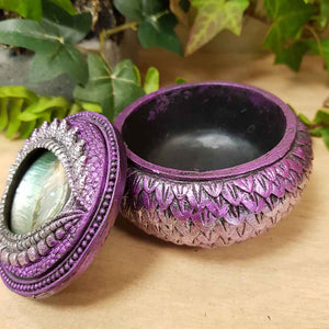 Purple Dragon Eye Trinket Box (approx. 5x8x8cm)