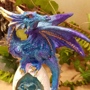 Blue Dragon on LED Egg (approx. 16x11x7cm)