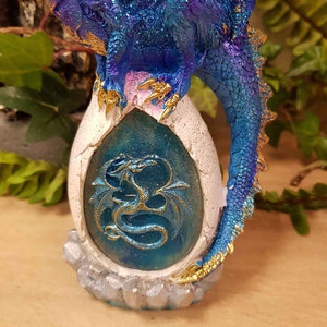 Blue Dragon on LED Egg (approx. 16x11x7cm)