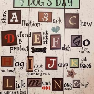 Dogs Day Alphabet Wall Art (MDF. approx 40x60cm)