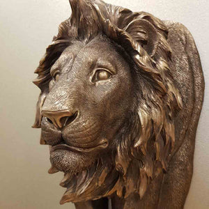 Bronze Look Lion Wall Art (approx. 42x22x12cm)