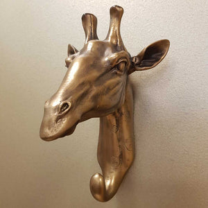 Bronze Look Giraffe Head Hook (for the wall. approx. 21x13x14cm)
