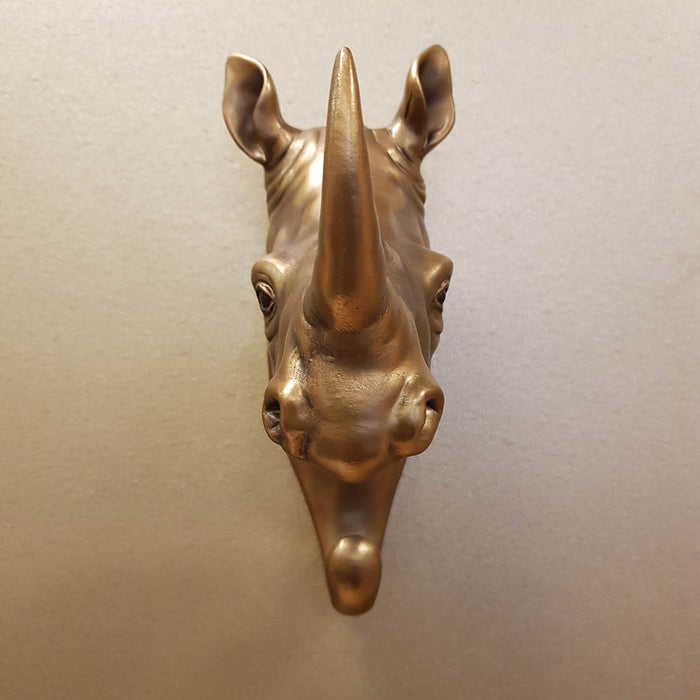 Bronze Look Rhino Head Hook (for the wall. approx. 20x15x6cm)