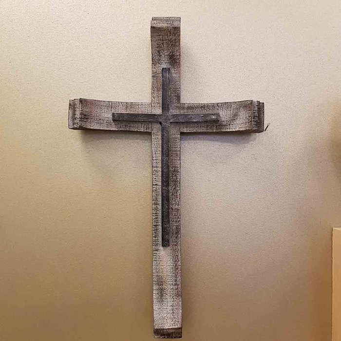 Cross (metal & wood. approx. 29.5x17.5cm