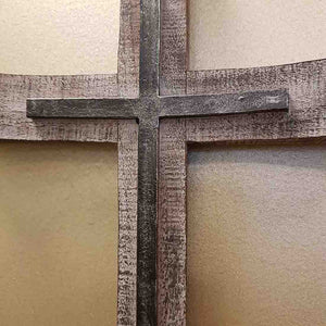 Cross (metal & wood. approx. 29.5x17.5cm)