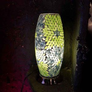 Green & Blue Mosaic Lamp (includes LED Bulb. approx. 32.5x15x15cm)