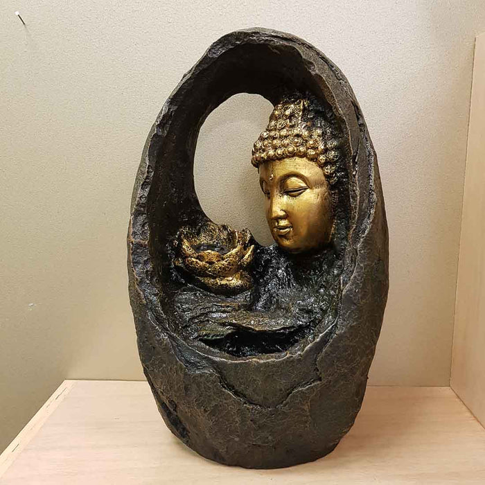 Buddha in Cave Water Feature (approx 23x21x19cm)
