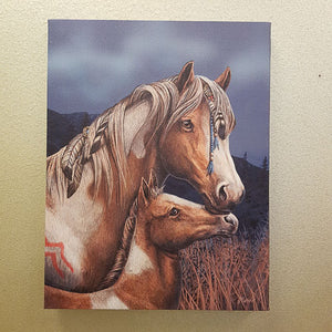 Apache Mother & Foal Canvas (approx. 25 x 19cm)