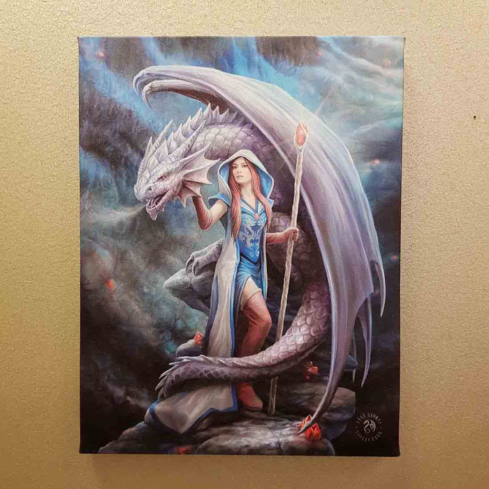 Dragon Mage Goddess Canvas by Anne Stokes (approx. 25 x 19cm)