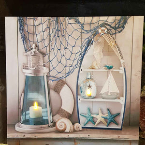 For The Beach House Picture with LED lights (approx. 39.5x39.5cm)