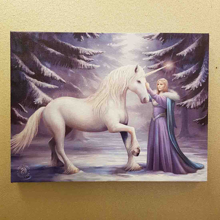 Pure Magic Purple Goddess & her Unicorn Canvas by Anne Stokes (approx. 25 x 19cm)