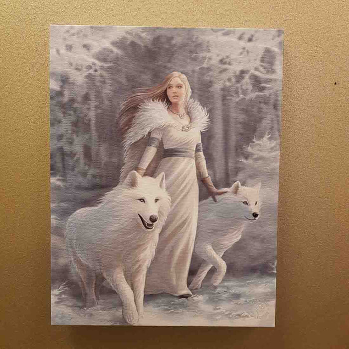 Winter Guardian Canvas by Anne Stokes (approx. 25 x 19cm)