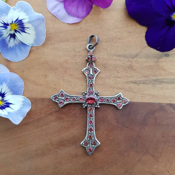 Garnet & Silver Cross (pre-loved from my own collection)