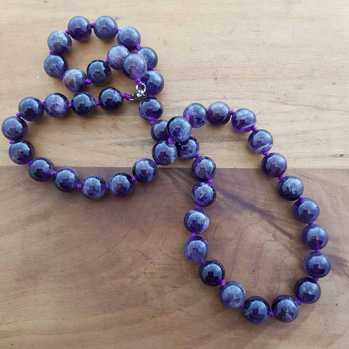 Amethyst Necklace (assorted. approx. 10mm round beads)