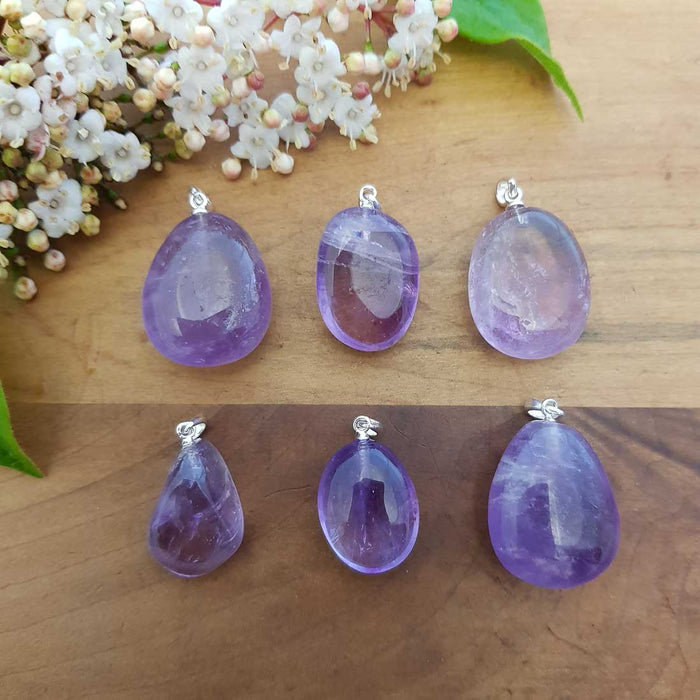 Amethyst Tumbled Pendant (assorted. sterling silver bale)