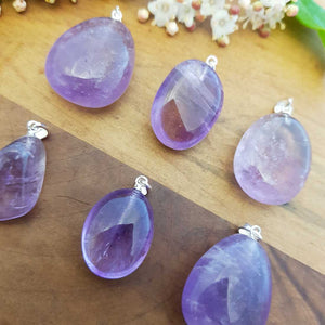 Amethyst Tumble Pendant (assorted. sterling silver bale)