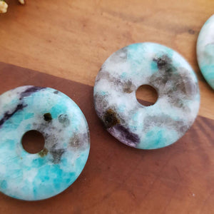Amazonite Donut Pendant (assorted. approx. 3cm diameter)