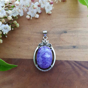 Charoite Pendant (Indian Silver)