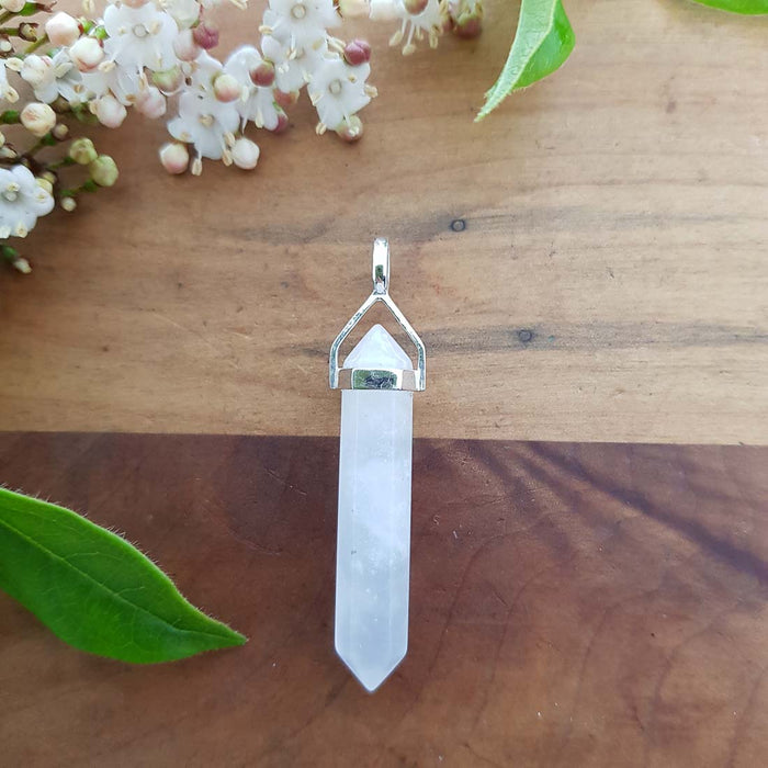 White Jade Point Pendant (assorted. sterling silver)