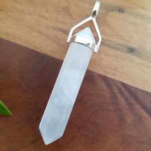 White Jade Point Pendant (assorted. sterling silver)