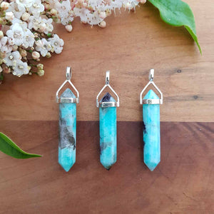 Amazonite Point Pendant (assorted. sterling silver)
