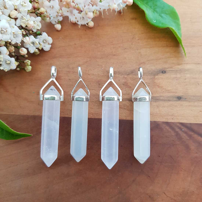 Moonstone Point Pendant (assorted. sterling silver)