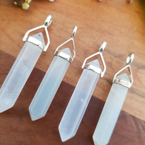 Moonstone Point Pendant (assorted. sterling silver)