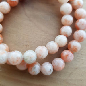 Sunstone Bracelet. (assorted approx. 8mm round beads)