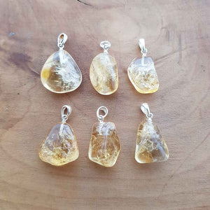 Citrine Tumbled Pendant (smallish. assorted. heat treated. sterling silver bale)