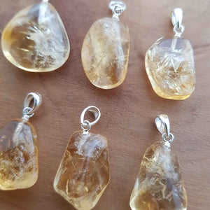 Citrine Tumbled Pendant (smallish. assorted. heat treated. sterling silver bale)